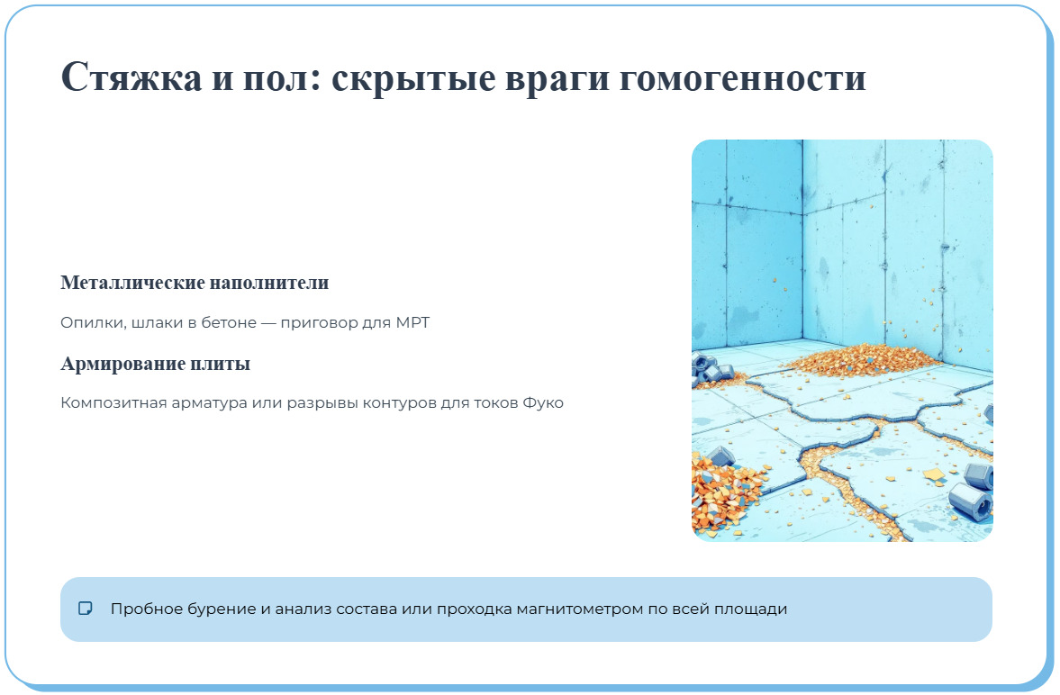 Ферромагнитные материалы в стенах: как проверить помещение перед завозом магнита в кабинет МРТ