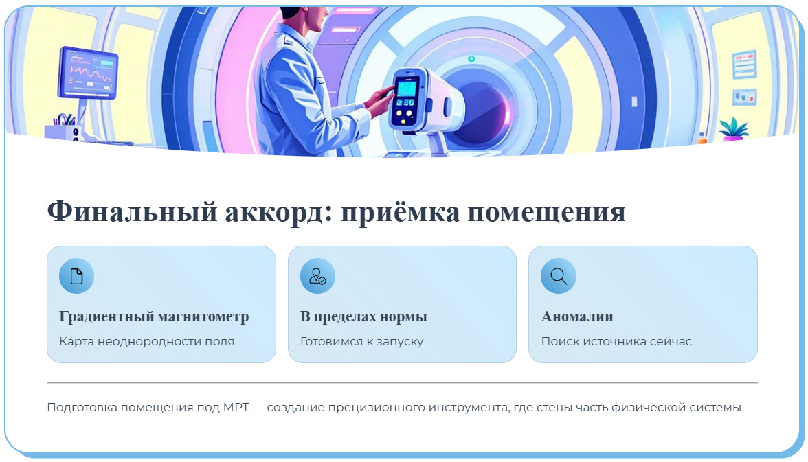 Ферромагнитные материалы в стенах: как проверить помещение перед завозом магнита в кабинет МРТ