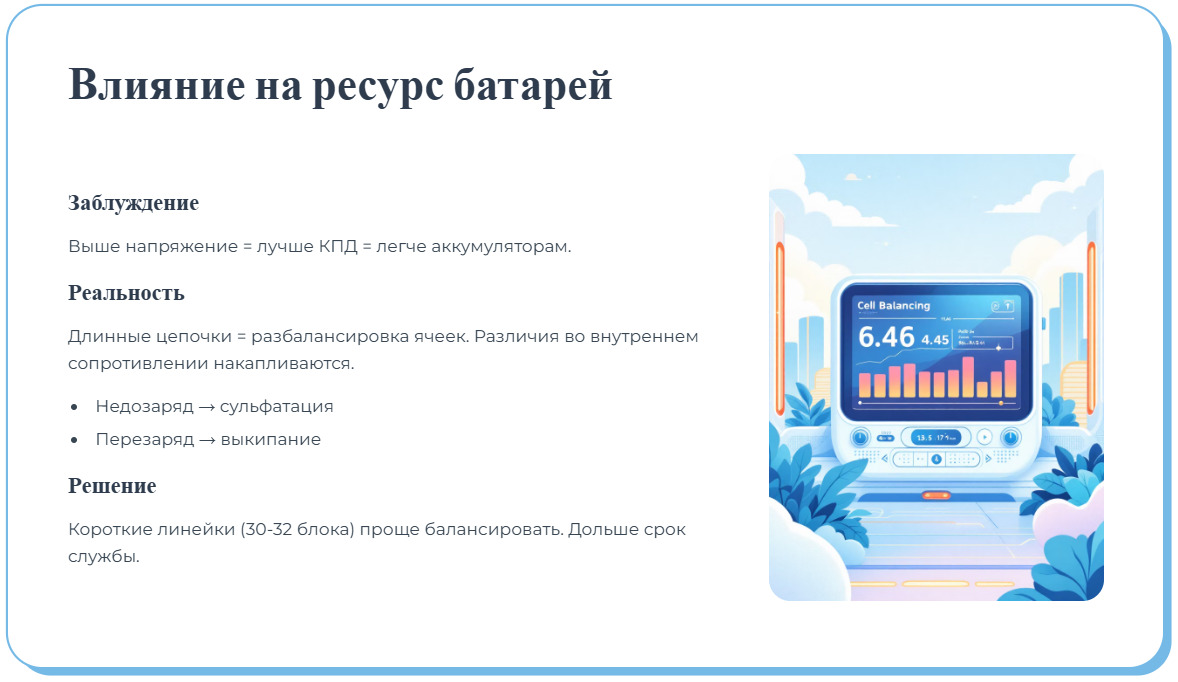 Как напряжение шины постоянного тока ИБП влияет на кратность аккумуляторов и их количество