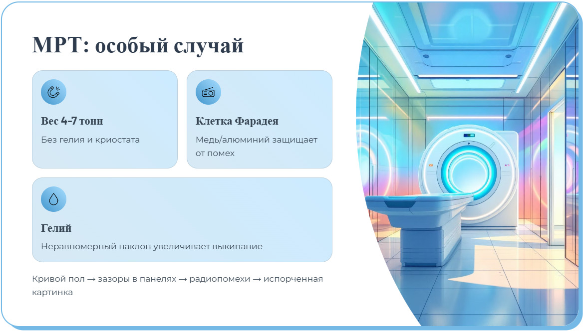 Ровный пол: почему перепад в 2 мм критичен для инсталляции томографа