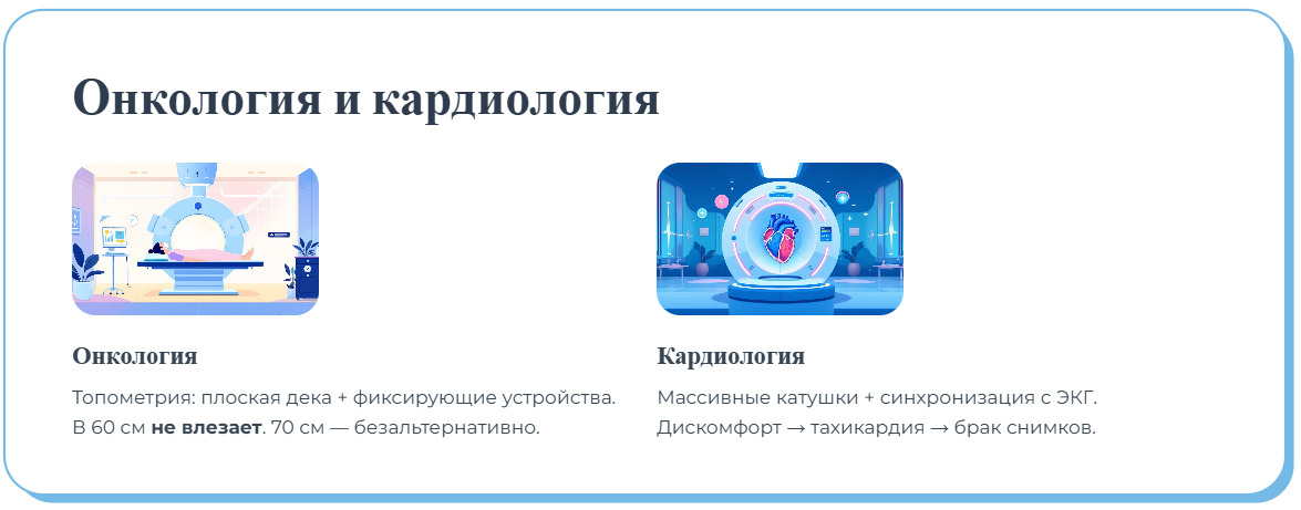 Чем МРТ с гентри 60 см отличается от 70 см и где используется