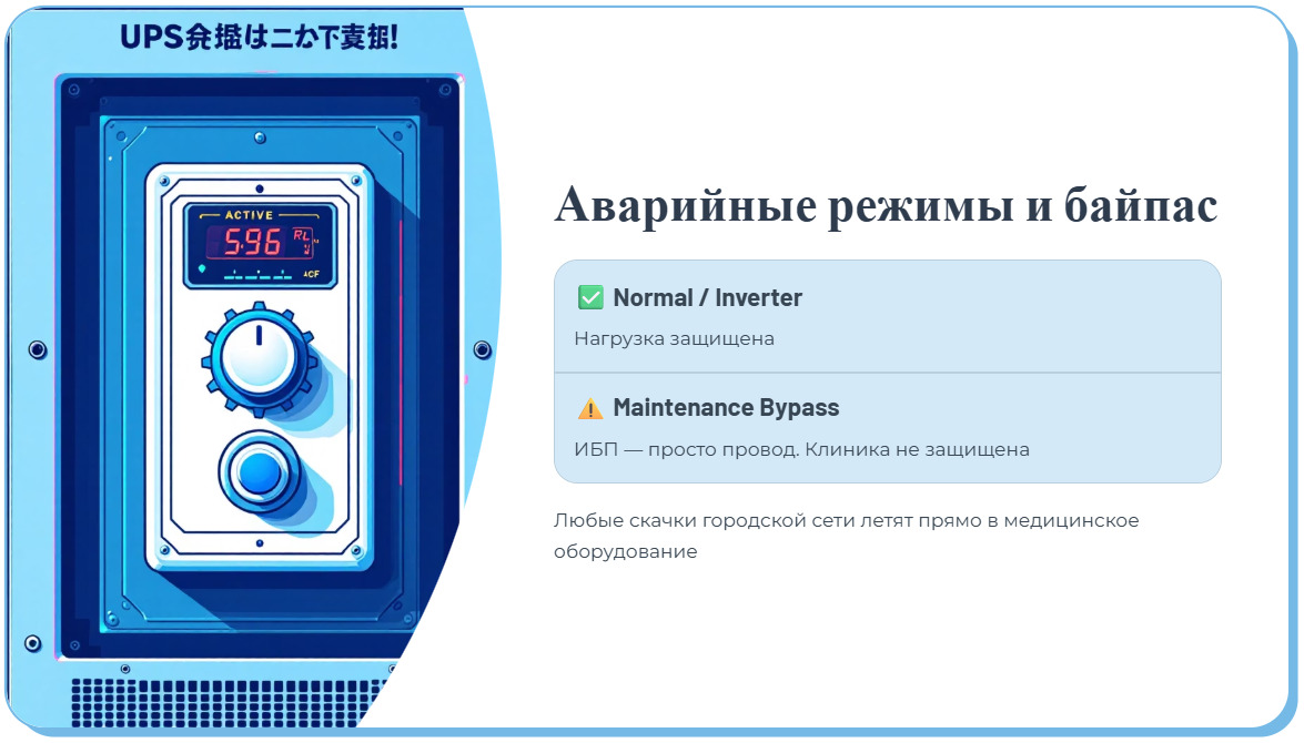 Чек-лист: ежедневный осмотр ИБП силами персонала клиники