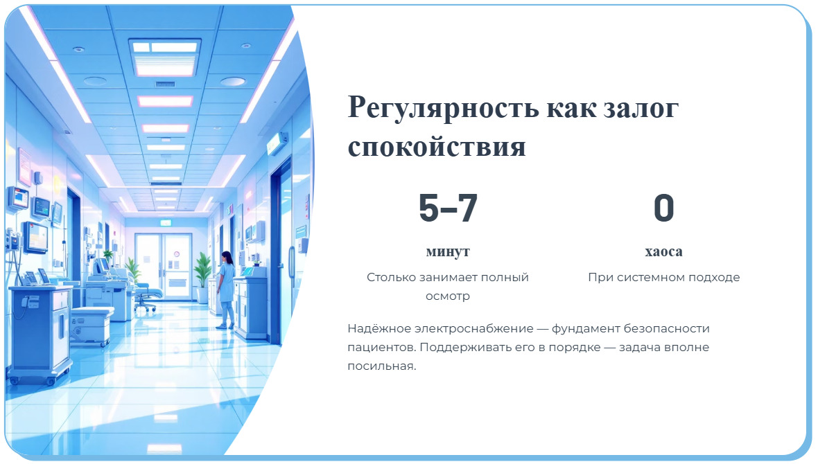 Чек-лист: ежедневный осмотр ИБП силами персонала клиники